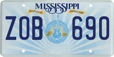 MS license plate ZOB690