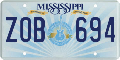 MS license plate ZOB694