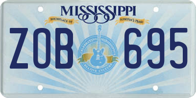 MS license plate ZOB695
