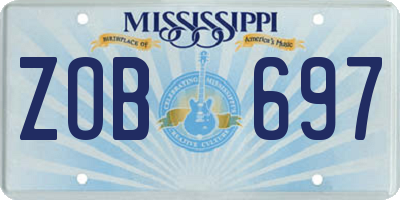 MS license plate ZOB697