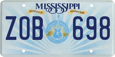 MS license plate ZOB698