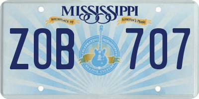 MS license plate ZOB707