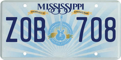 MS license plate ZOB708