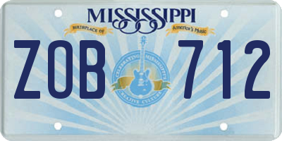 MS license plate ZOB712