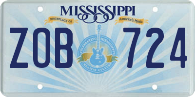 MS license plate ZOB724
