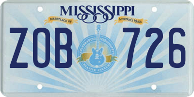 MS license plate ZOB726