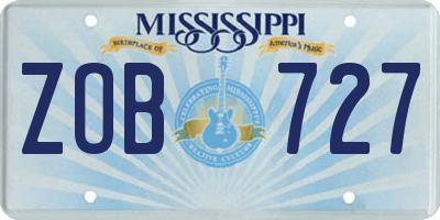 MS license plate ZOB727