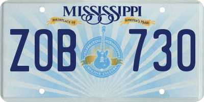 MS license plate ZOB730