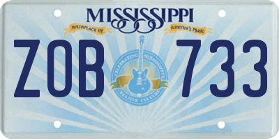 MS license plate ZOB733