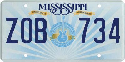 MS license plate ZOB734