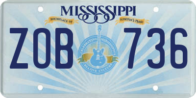 MS license plate ZOB736
