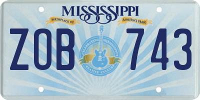 MS license plate ZOB743
