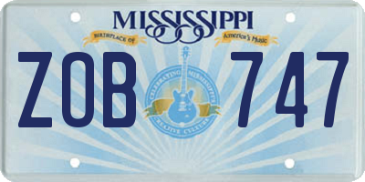 MS license plate ZOB747