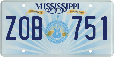 MS license plate ZOB751