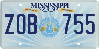 MS license plate ZOB755