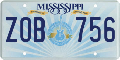 MS license plate ZOB756