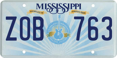 MS license plate ZOB763