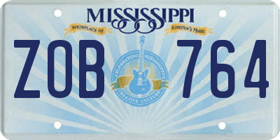 MS license plate ZOB764