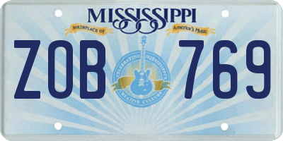 MS license plate ZOB769