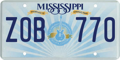 MS license plate ZOB770