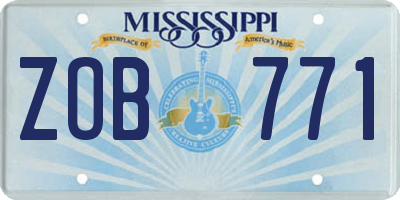 MS license plate ZOB771