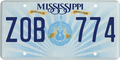MS license plate ZOB774