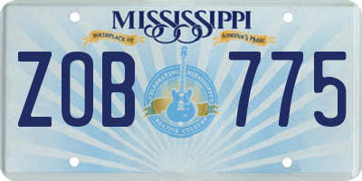MS license plate ZOB775