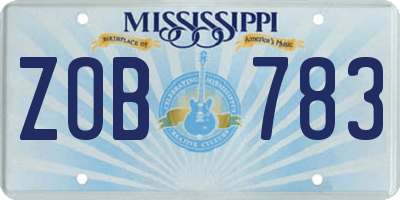 MS license plate ZOB783