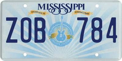 MS license plate ZOB784