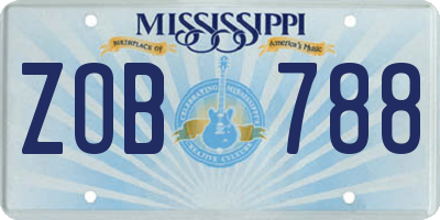MS license plate ZOB788