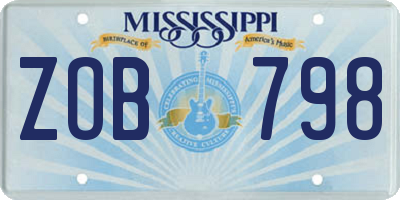 MS license plate ZOB798
