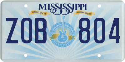 MS license plate ZOB804