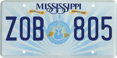 MS license plate ZOB805
