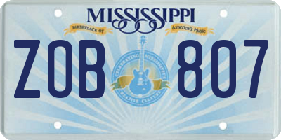 MS license plate ZOB807