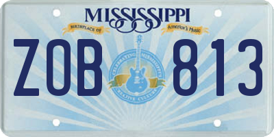 MS license plate ZOB813