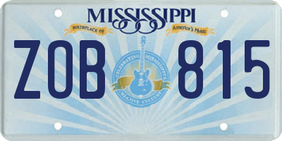 MS license plate ZOB815