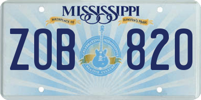 MS license plate ZOB820