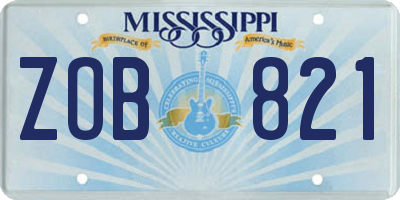 MS license plate ZOB821