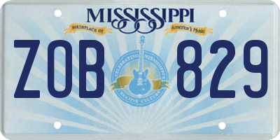 MS license plate ZOB829