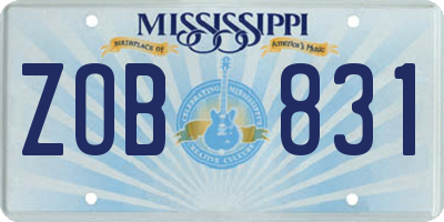 MS license plate ZOB831