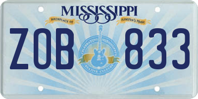 MS license plate ZOB833