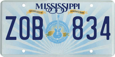 MS license plate ZOB834