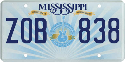 MS license plate ZOB838