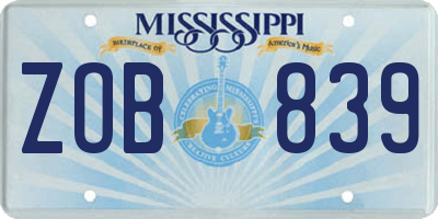 MS license plate ZOB839