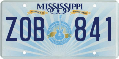MS license plate ZOB841