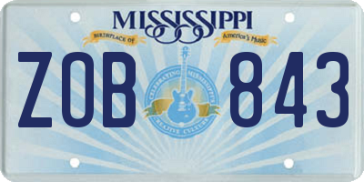 MS license plate ZOB843