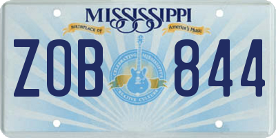 MS license plate ZOB844