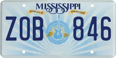 MS license plate ZOB846
