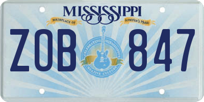 MS license plate ZOB847