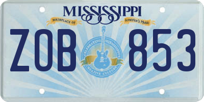 MS license plate ZOB853